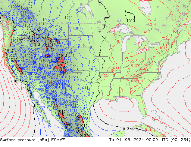 Luchtdruk (Grond) ECMWF di 04.06.2024 00 UTC