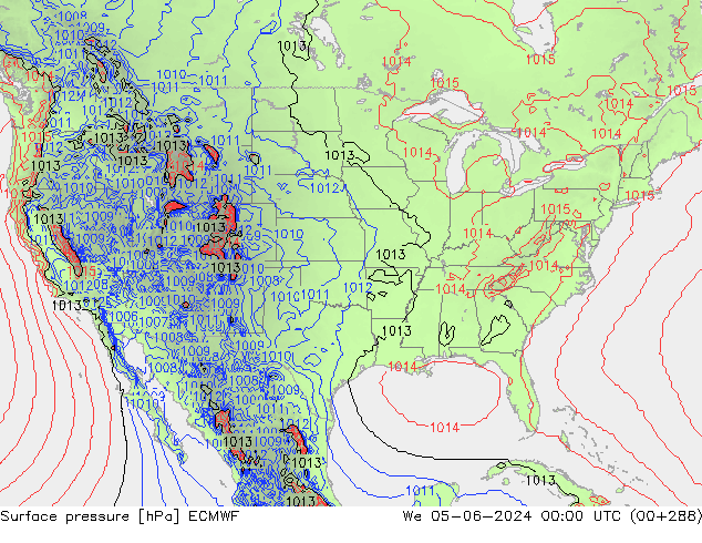 приземное давление ECMWF ср 05.06.2024 00 UTC