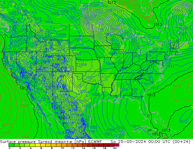 Yer basıncı Spread ECMWF Cts 25.05.2024 00 UTC