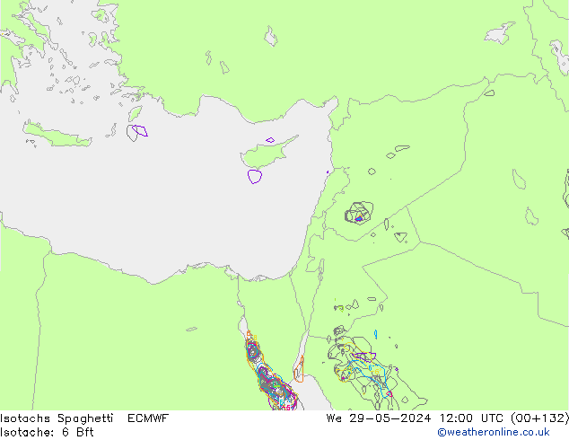 Isotachs Spaghetti ECMWF mer 29.05.2024 12 UTC