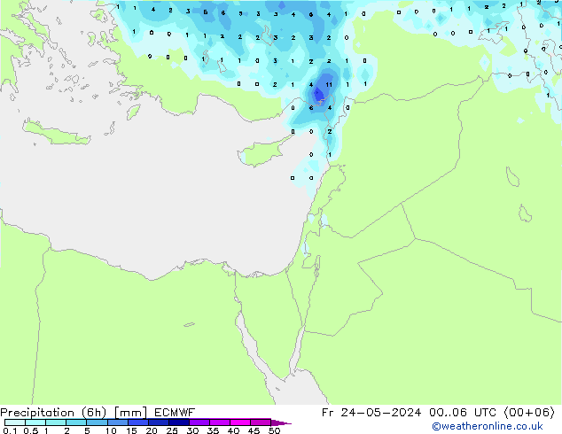 Précipitation (6h) ECMWF ven 24.05.2024 06 UTC