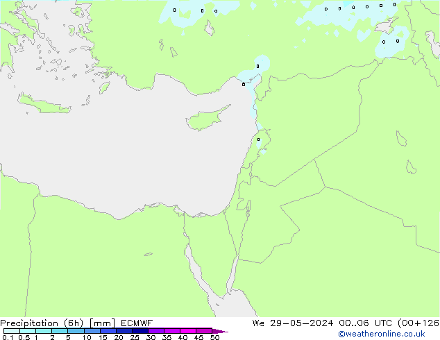 Precipitación (6h) ECMWF mié 29.05.2024 06 UTC