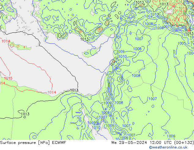 Luchtdruk (Grond) ECMWF wo 29.05.2024 12 UTC