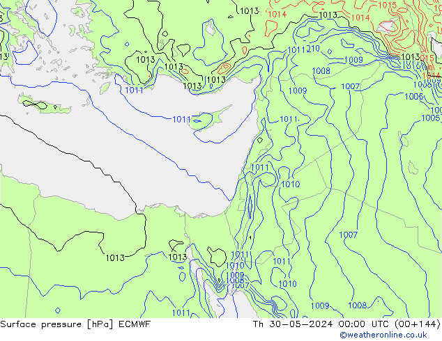 Surface pressure ECMWF Th 30.05.2024 00 UTC