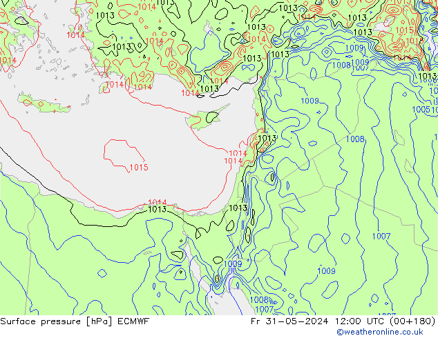 ciśnienie ECMWF pt. 31.05.2024 12 UTC