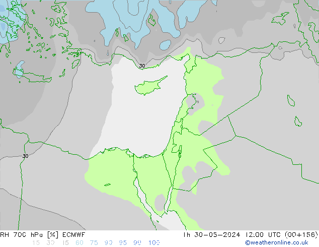 RH 700 hPa ECMWF  30.05.2024 12 UTC