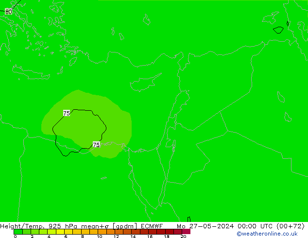 Height/Temp. 925 hPa ECMWF Po 27.05.2024 00 UTC