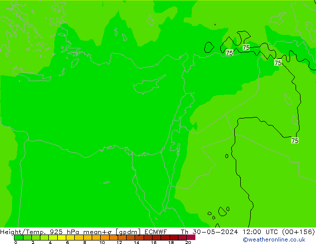 Height/Temp. 925 hPa ECMWF  30.05.2024 12 UTC