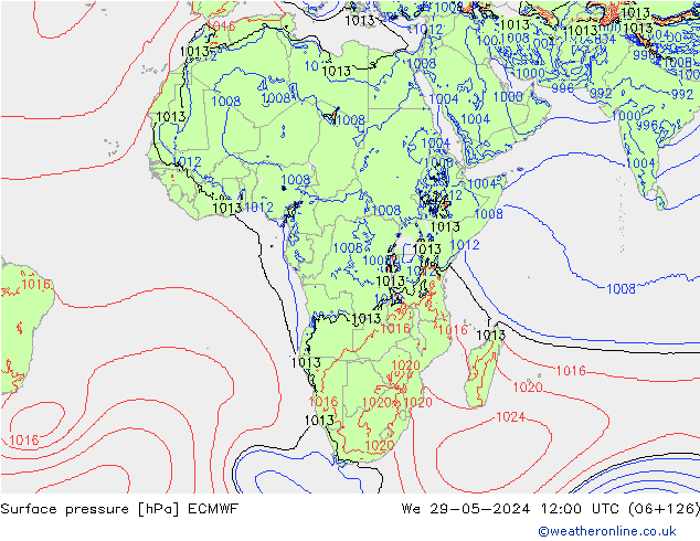 Yer basıncı ECMWF Çar 29.05.2024 12 UTC