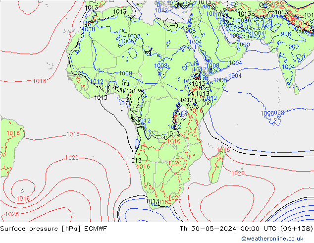 приземное давление ECMWF чт 30.05.2024 00 UTC