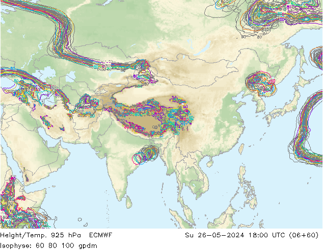 Height/Temp. 925 гПа ECMWF Вс 26.05.2024 18 UTC