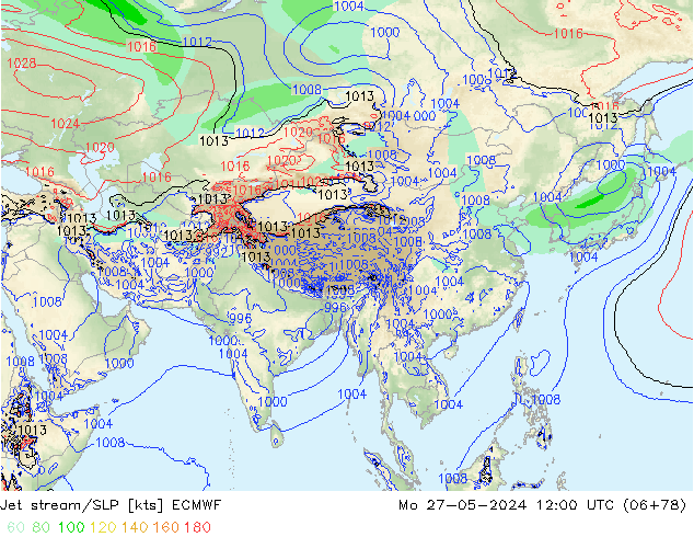 Jet stream ECMWF Seg 27.05.2024 12 UTC