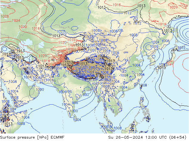 Surface pressure ECMWF Su 26.05.2024 12 UTC