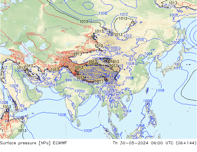 pression de l'air ECMWF jeu 30.05.2024 06 UTC