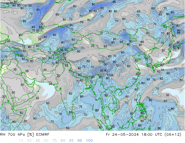 RH 700 hPa ECMWF Fr 24.05.2024 18 UTC