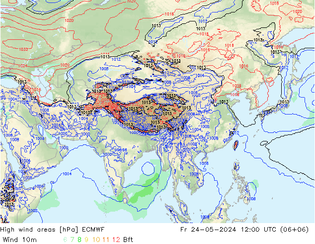 Windvelden ECMWF vr 24.05.2024 12 UTC