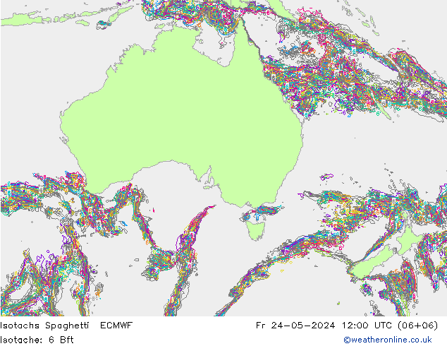 Isotachs Spaghetti ECMWF Fr 24.05.2024 12 UTC