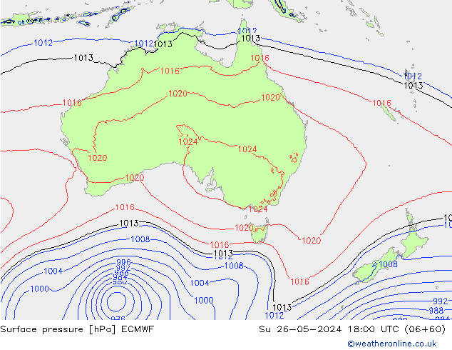 Yer basıncı ECMWF Paz 26.05.2024 18 UTC