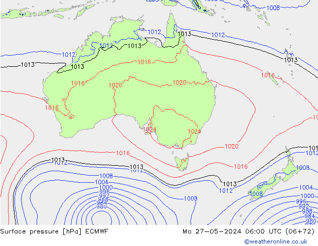 приземное давление ECMWF пн 27.05.2024 06 UTC