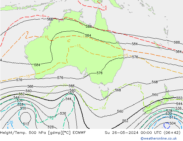 Height/Temp. 500 hPa ECMWF  26.05.2024 00 UTC