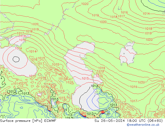 Surface pressure ECMWF Su 26.05.2024 18 UTC