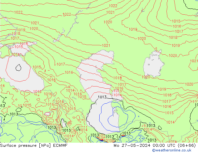 Yer basıncı ECMWF Pzt 27.05.2024 00 UTC