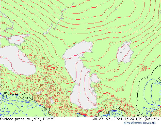 Pressione al suolo ECMWF lun 27.05.2024 18 UTC