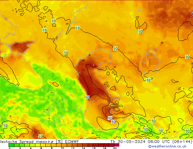 Isotachen Spread ECMWF do 30.05.2024 06 UTC