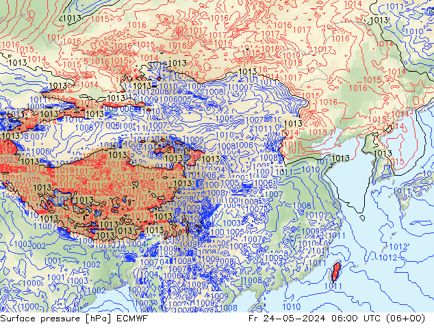 地面气压 ECMWF 星期五 24.05.2024 06 UTC