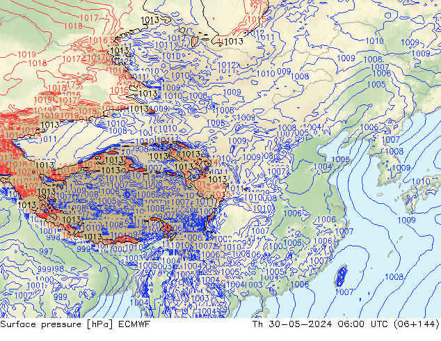 地面气压 ECMWF 星期四 30.05.2024 06 UTC