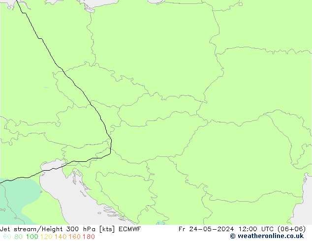 Straalstroom ECMWF vr 24.05.2024 12 UTC