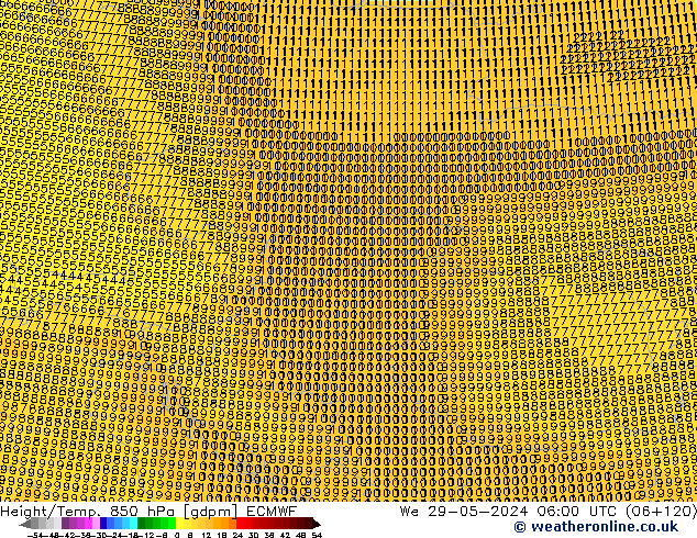 Height/Temp. 850 hPa ECMWF St 29.05.2024 06 UTC