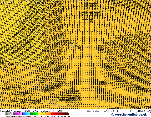 Yükseklik/Sıc. 850 hPa ECMWF Çar 29.05.2024 18 UTC