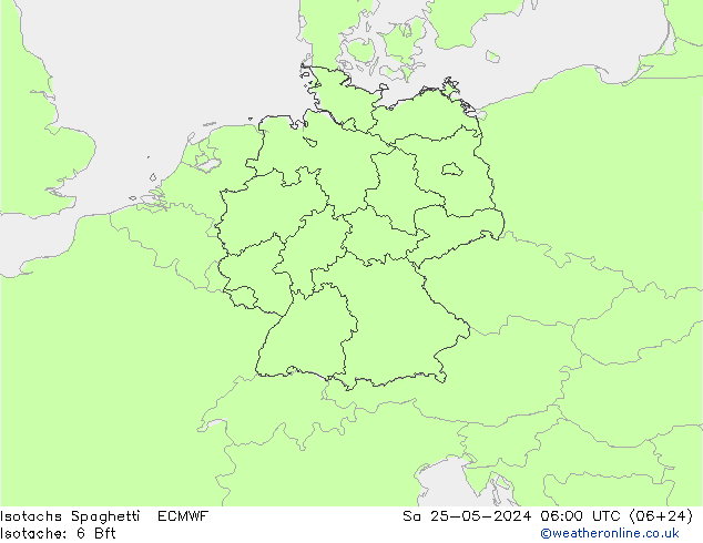 Isotachs Spaghetti ECMWF sab 25.05.2024 06 UTC