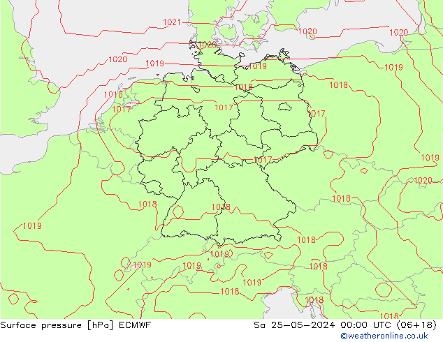 pressão do solo ECMWF Sáb 25.05.2024 00 UTC