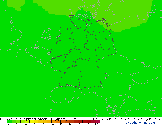 RV 700 hPa Spread ECMWF ma 27.05.2024 06 UTC