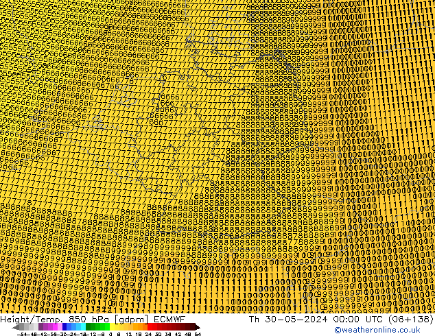 Height/Temp. 850 hPa ECMWF Th 30.05.2024 00 UTC