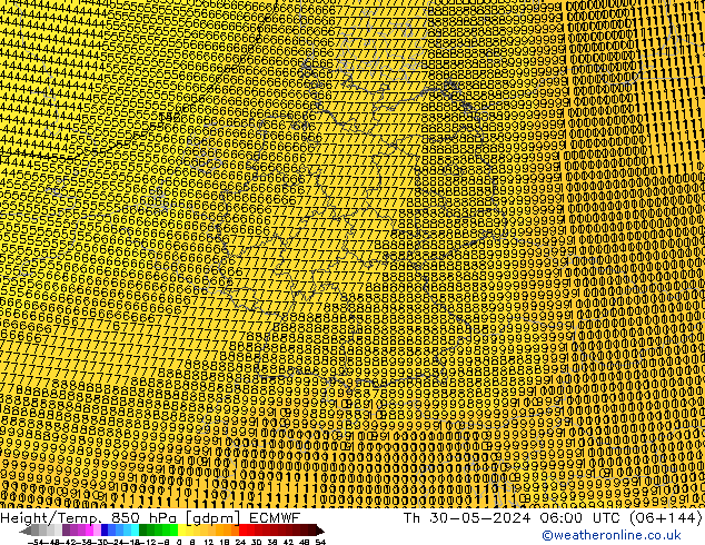 Height/Temp. 850 hPa ECMWF Qui 30.05.2024 06 UTC