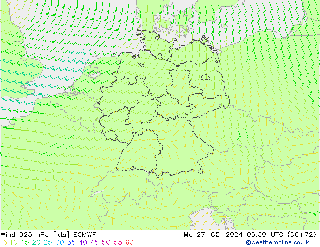 Wind 925 hPa ECMWF Po 27.05.2024 06 UTC