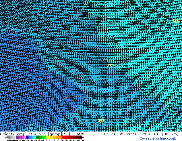 Height/Temp. 500 hPa ECMWF 星期五 24.05.2024 12 UTC