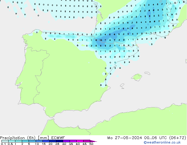 opad (6h) ECMWF pon. 27.05.2024 06 UTC