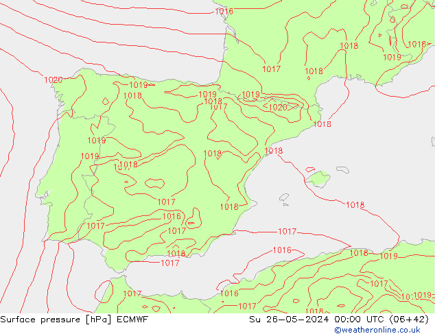 приземное давление ECMWF Вс 26.05.2024 00 UTC