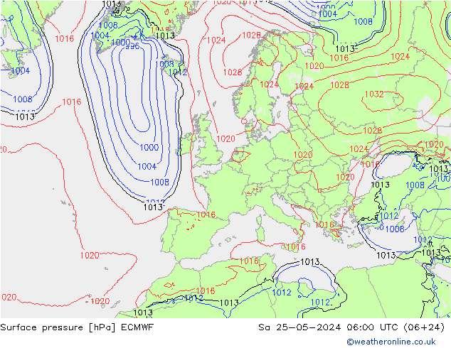 pression de l'air ECMWF sam 25.05.2024 06 UTC