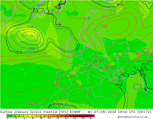 Yer basıncı Spread ECMWF Pzt 27.05.2024 06 UTC