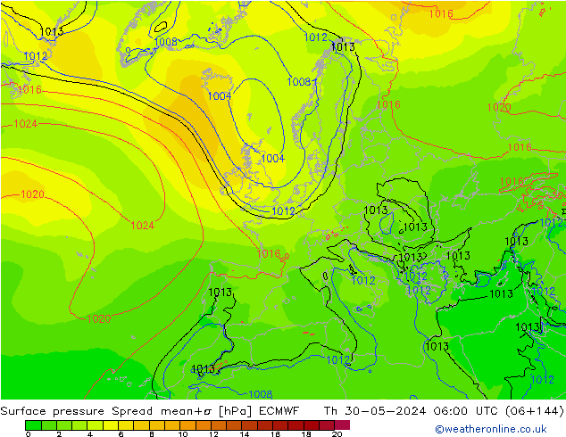 Yer basıncı Spread ECMWF Per 30.05.2024 06 UTC