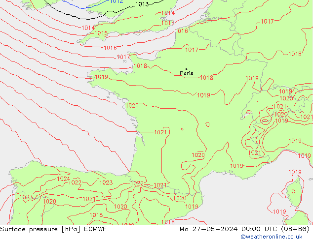 приземное давление ECMWF пн 27.05.2024 00 UTC