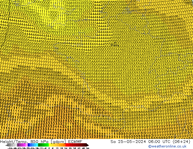 Height/Temp. 850 hPa ECMWF sab 25.05.2024 06 UTC