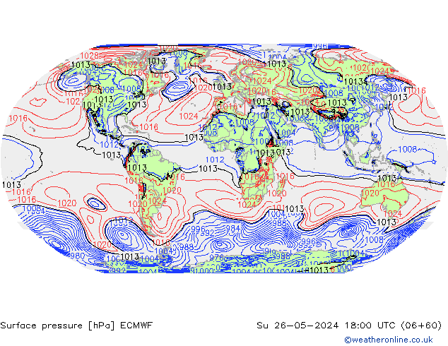 приземное давление ECMWF Вс 26.05.2024 18 UTC