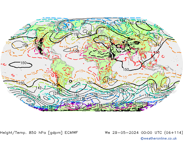 Height/Temp. 850 гПа ECMWF ср 29.05.2024 00 UTC