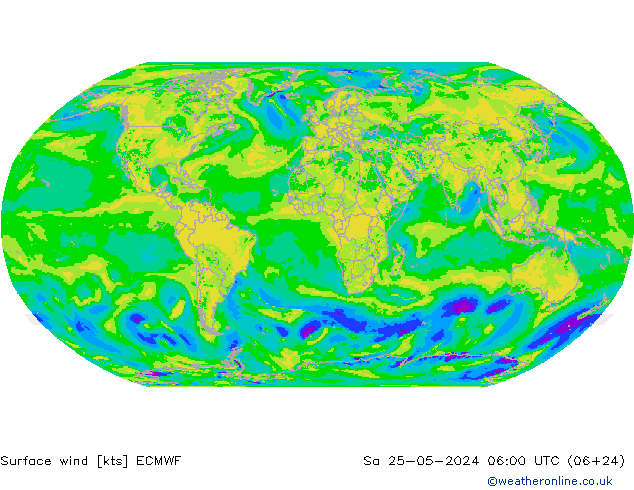 Bodenwind ECMWF Sa 25.05.2024 06 UTC